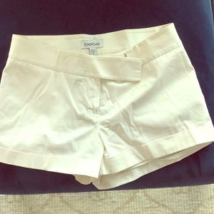 White Bebe shorts, lined size 0